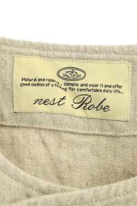 nest Robe ワンピース ロング ダブルブレスト切替 リネン ベージュ