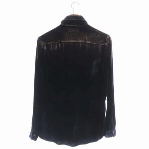 SAINT LAURENT PARIS 605582 ベルベットブリーチ ウエスタンシャツ XS ブラウン