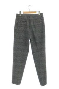 Spick&Span 20AW 両面起毛テーパードパンツ グレンチェック タック 4 グレー ブラック イエロー