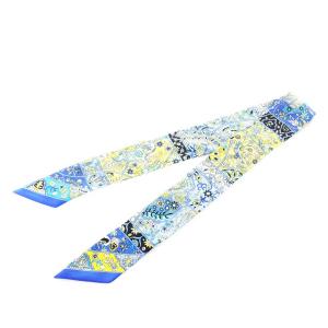 AU PAYS DES OISEAUX FLEURS 花咲く鳥たちの国で ツイリー スカーフ ブルー