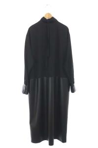 ADORE 21AW リュクスファインウールワンピース 切替 フェイクレザー