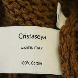 cristaseya SUMMER NIGHT COTTON コットンクルーネックニット M ブラウン