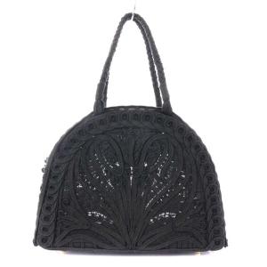 Mame Kurogouchi Cording Embroidery Demi Lune Handbag バッグ 2way ブラック