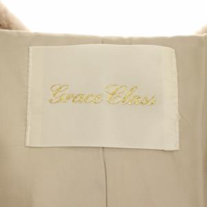 Grace Class 21AW モヘヤループツイードジャケット ジップアップ フード フェイクファー 36 ピンク
