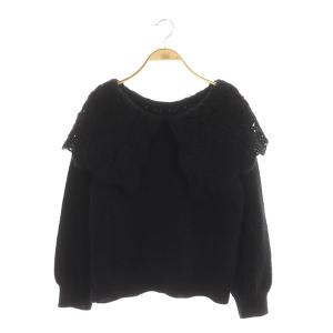 21AW メッシュカラーニットセーター ブラック