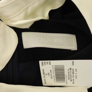 CELFORD 18SS 2WAY 襟付き タイトワンピース ミモレ丈 ロング ダークネイビー