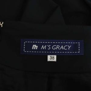 M'S GRACY フレアスカート 膝丈 タック ブラック