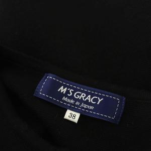 M'S GRACY カーディガン ニット フリル 長袖 ジップアップ 38 ブラック