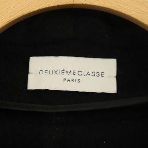 Deuxieme Classe ダブルビーバーノーカラーコート ブラック
