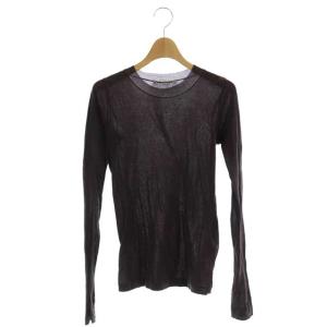 AURALEE GIZA SUPER HIGH GAUGE SHEER RIB シアーカットソー ブラウン