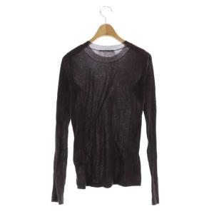 AURALEE GIZA SUPER HIGH GAUGE SHEER RIB シアーカットソー ブラウン