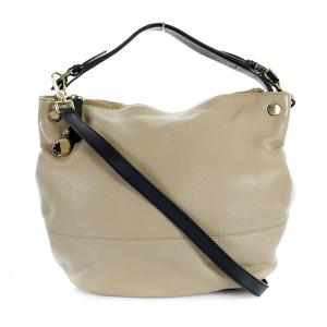 2wayレザーショルダーバッグ ベージュ