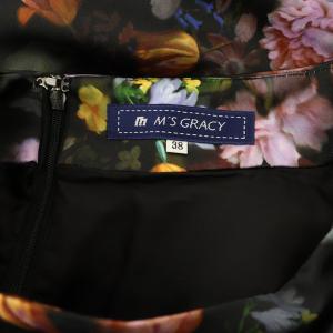 M'S GRACY 花柄フレアスカート 38 ブラック