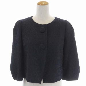 M'S GRACY セットアップ 総柄刺繍ジャケット 台形スカート 38 ネイビー ブラック