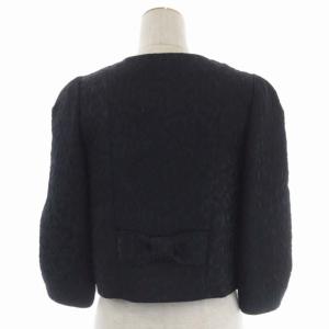 M'S GRACY セットアップ 総柄刺繍ジャケット 台形スカート 38 ネイビー ブラック