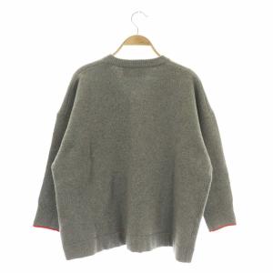 ESTNATION Vネックプルオーバーニットセーター グレー