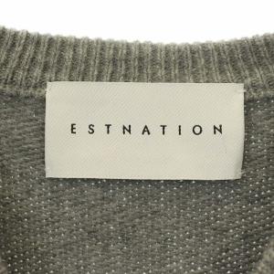 ESTNATION Vネックプルオーバーニットセーター グレー