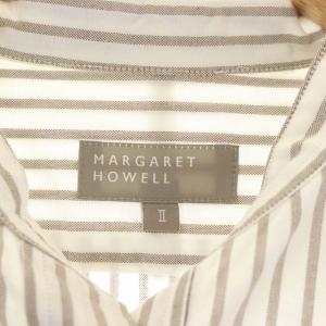 MARGARET HOWELL ストライプ柄シャツ 2 グレー