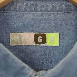 MSGM ボタンダウンデニムシャツ 42 ブルー