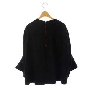 Drawer バックジップクループルオーバー カットソー 長袖 2 ブラック