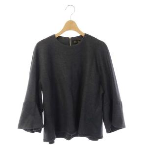 ニット バックジップクループルオーバー 長袖 2 グレー