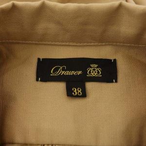 Drawer ノッチドカラーロングシャツワンピース リネン混 38 ベージュ
