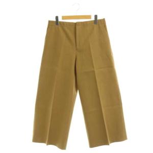 コットンストレッチワイドパンツ ストレート ジッパーフライ 40 キャメル