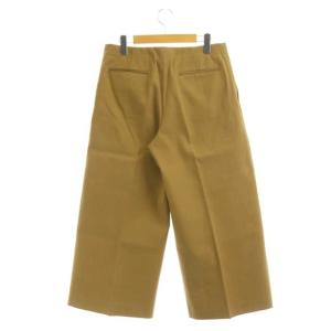 Drawer コットンストレッチワイドパンツ ストレート ジッパーフライ 40 キャメル