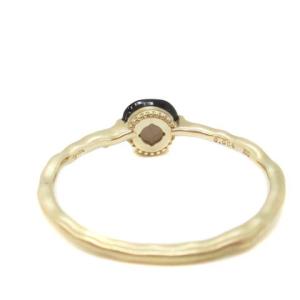agete K10スモーキークォーツリング ダイヤ 0.004ct  ゴールド