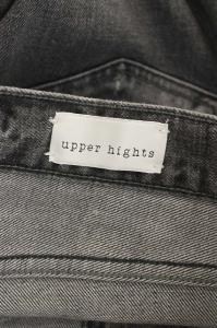 upper hights SERENA スリムストレートデニムパンツ ダメージ加工 24 グレー
