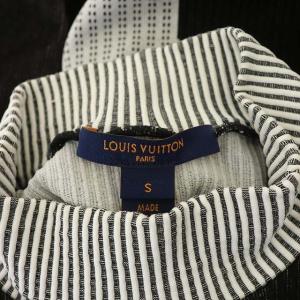 LOUIS VUITTON 21AW ロゴモックネックカットソー リブ ハイネック 切替 S ブラック ホワイト