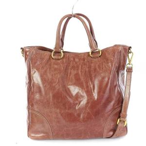 PRADA 2WAY レザーショルダーバッグ ピンク