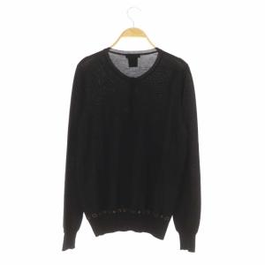 LOUIS VUITTON モノグラム ポケットクルーネックニットカーディガン M ブラック