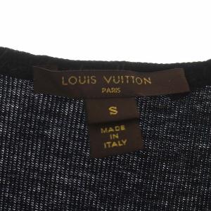 LOUIS VUITTON LVビーズ刺繍ノースリーブカットソー S ブラック