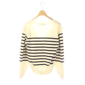 BORDERS at BALCONY 21AW WOOLSILK TEAM CARDIGAN ボーダー 36