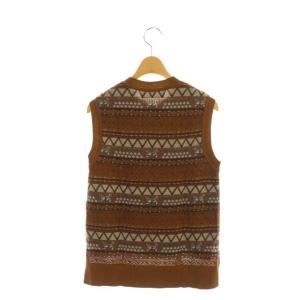 Mame Kurogouchi 21SS Multi-Colour Jacquard Knit Vest 1 ブラウン