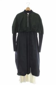 20AW レイヤード プリーツデザインワンピース ニット 切替 スカート 38