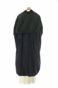 ENFOLD 20AW レイヤード プリーツデザインワンピース ニット 切替 スカート 38