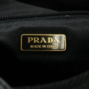 PRADA JACQUARD PASSAM 2WAY ハンドバッグ ナイロン ロゴ リボン ブラック