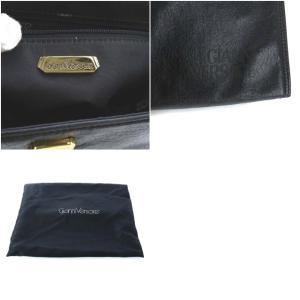 GIANNI VERSACE バイカラーレザーハンドバッグ ブラック