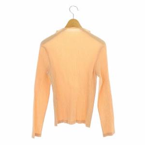 ISSEY MIYAKE プリーツ長袖ハイネックシャツ 2 パステルオレンジ