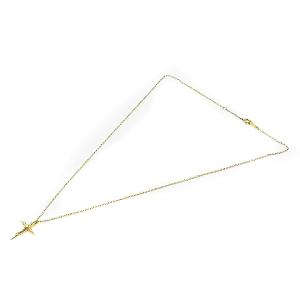 AHKAH ネックレス アクセサリー K18 750 0.1ct エターナル クロス ゴールド