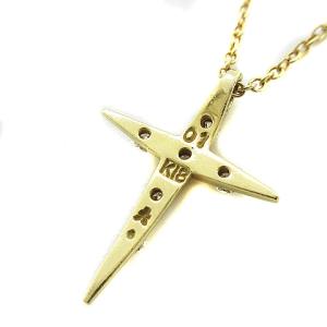 AHKAH ネックレス アクセサリー K18 750 0.1ct エターナル クロス ゴールド