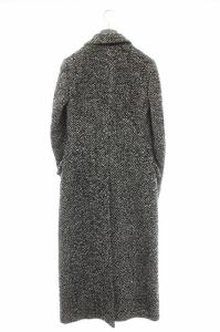 PRADA ツイードロングチェスターコート 8 黒