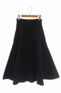 MADISONBLUE 20SS DOUBLE FACE MI-MOLLET FLARE スカート ブラック