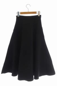 MADISONBLUE 20SS DOUBLE FACE MI-MOLLET FLARE スカート ブラック