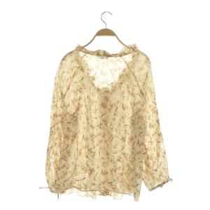Max Mara フラワーブラウス フリルデザイン 長袖 ベージュ