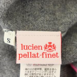 lucien pellat finet カシミヤ スカル刺繍 赤タグ ニットワンピース ミニ 長袖 S グレー ピンク