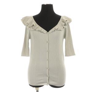 20SS ハイゲージフリルニットカーディガン 36 グレー