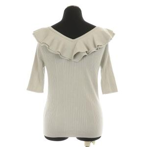 GRACE CONTINENTAL 20SS ハイゲージフリルニットカーディガン 36 グレー